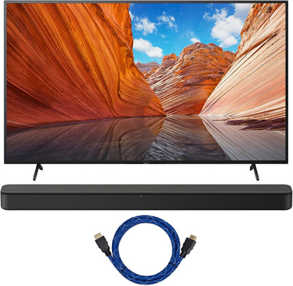 Sony KD75X80J 75-Inch 4K TV Bundle with Soundbar & HDMI Cable