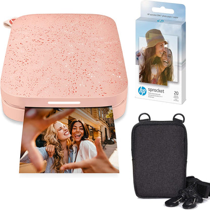 HP HPIKSPK1BPAMZ Sprocket 2x3 Portable Photo Printer Bundle - Blush Pink