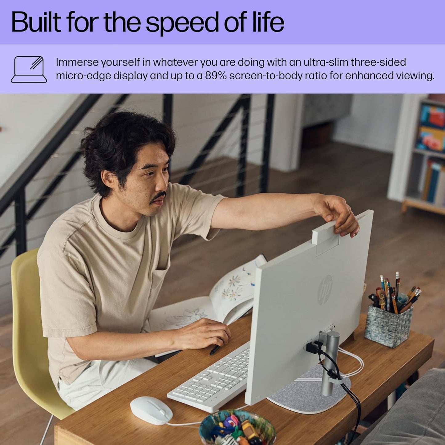 HP 8R2K4AA#ABA 23.8-inch All-in-One Desktop i3-N300