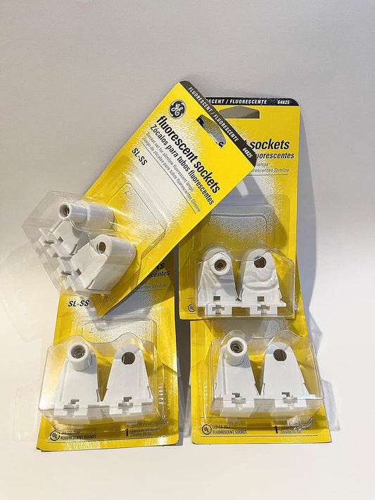 GE 64825 Fluorescent Light Ballast T8 T12 Socket Holder Kit