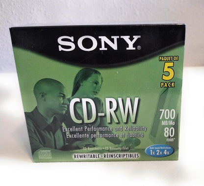 Sony 5CDRW700L CD-RW 80 5-Pack Rewritable Discs