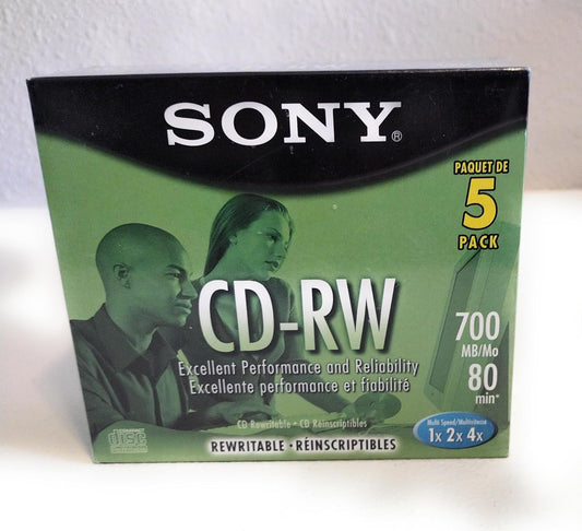 Sony 5CDRW700L CD-RW 80 5-Pack Rewritable Discs