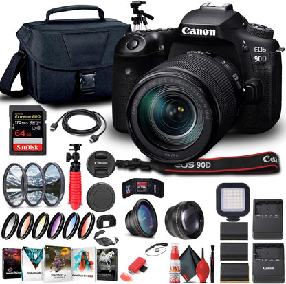 Canon 3616C016 EOS 90D DSLR 18-135mm Lens Bundle Renewed