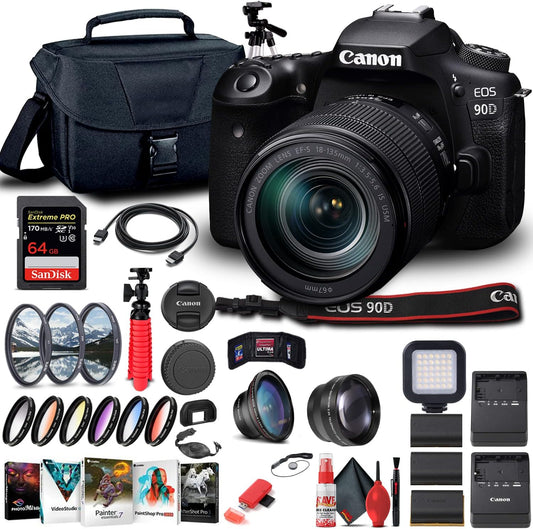Canon 3616C016 EOS 90D DSLR 18-135mm Lens Bundle Renewed