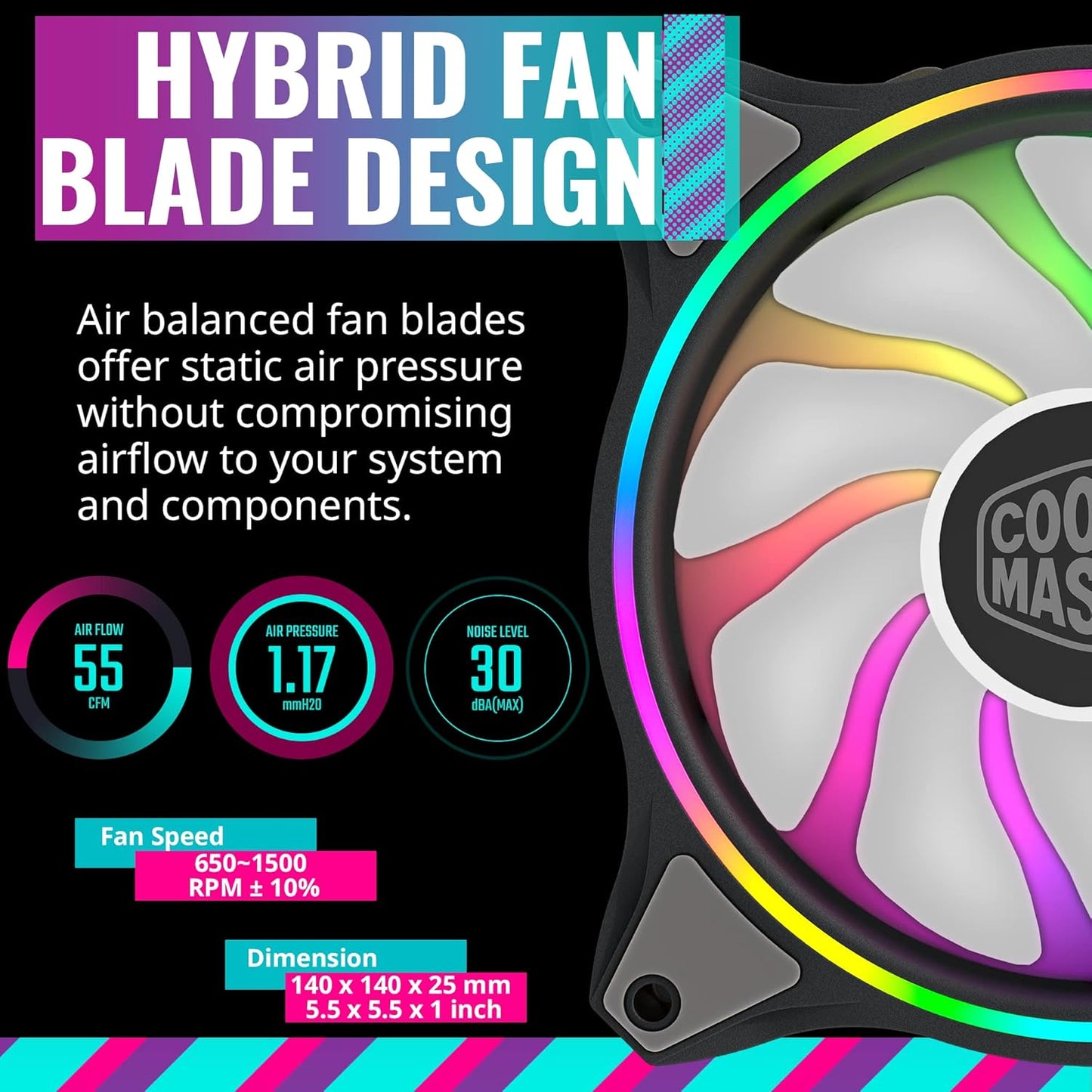 Cooler Master MF140 Halo ARGB PC Case Fan
