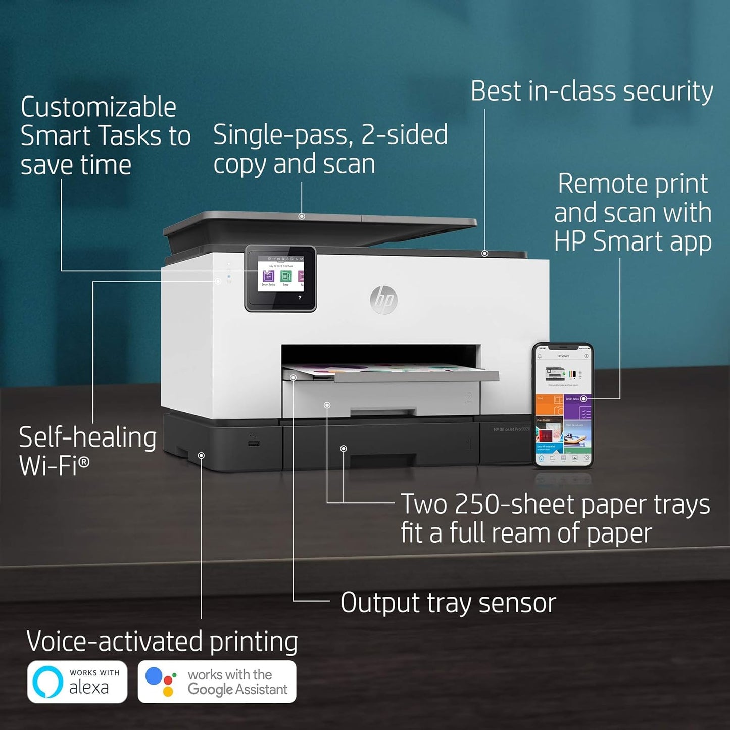 HP 1MR78A Officejet Pro 9020 Wireless Inkjet Printer (Renewed)