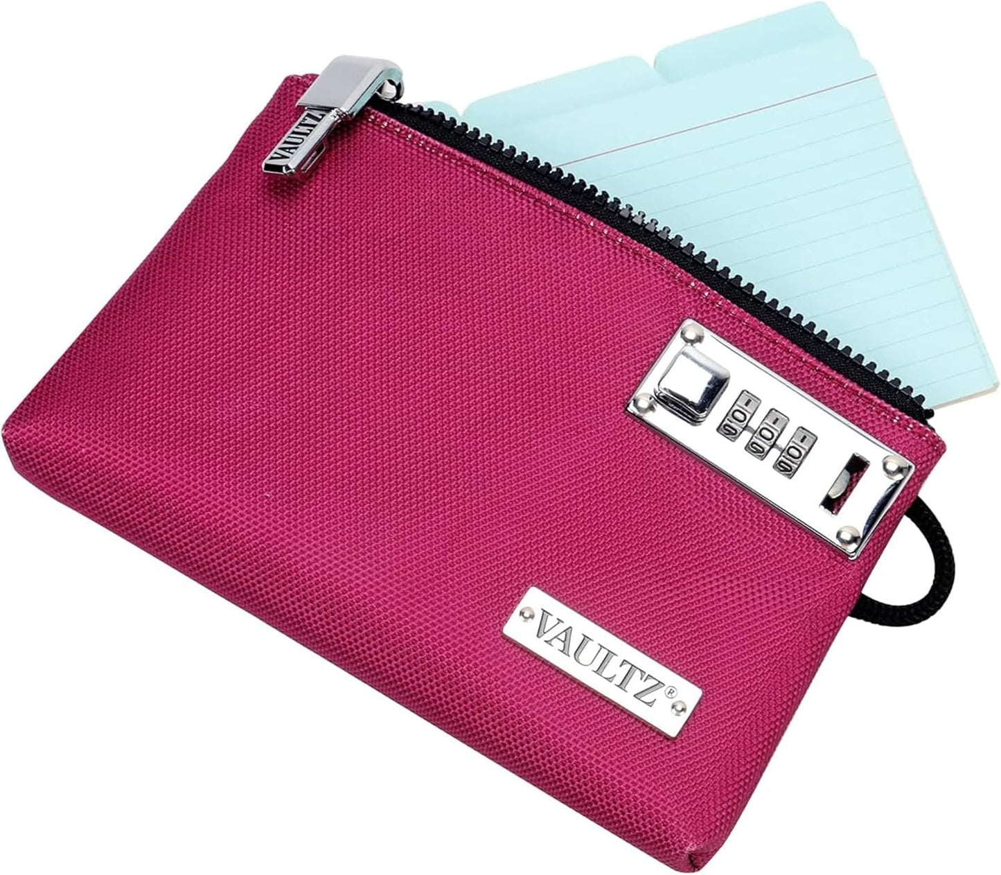 Vaultz Money Bag with Lock - 5x7 Inch - Berry