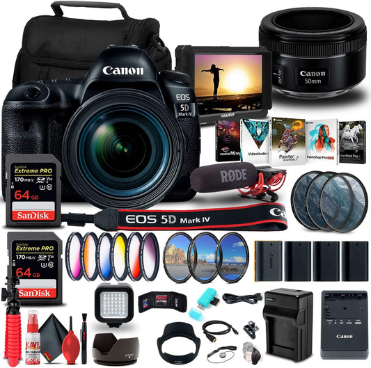 Canon 1483C018 EOS 5D Mark IV 4K DSLR Bundle Renewed