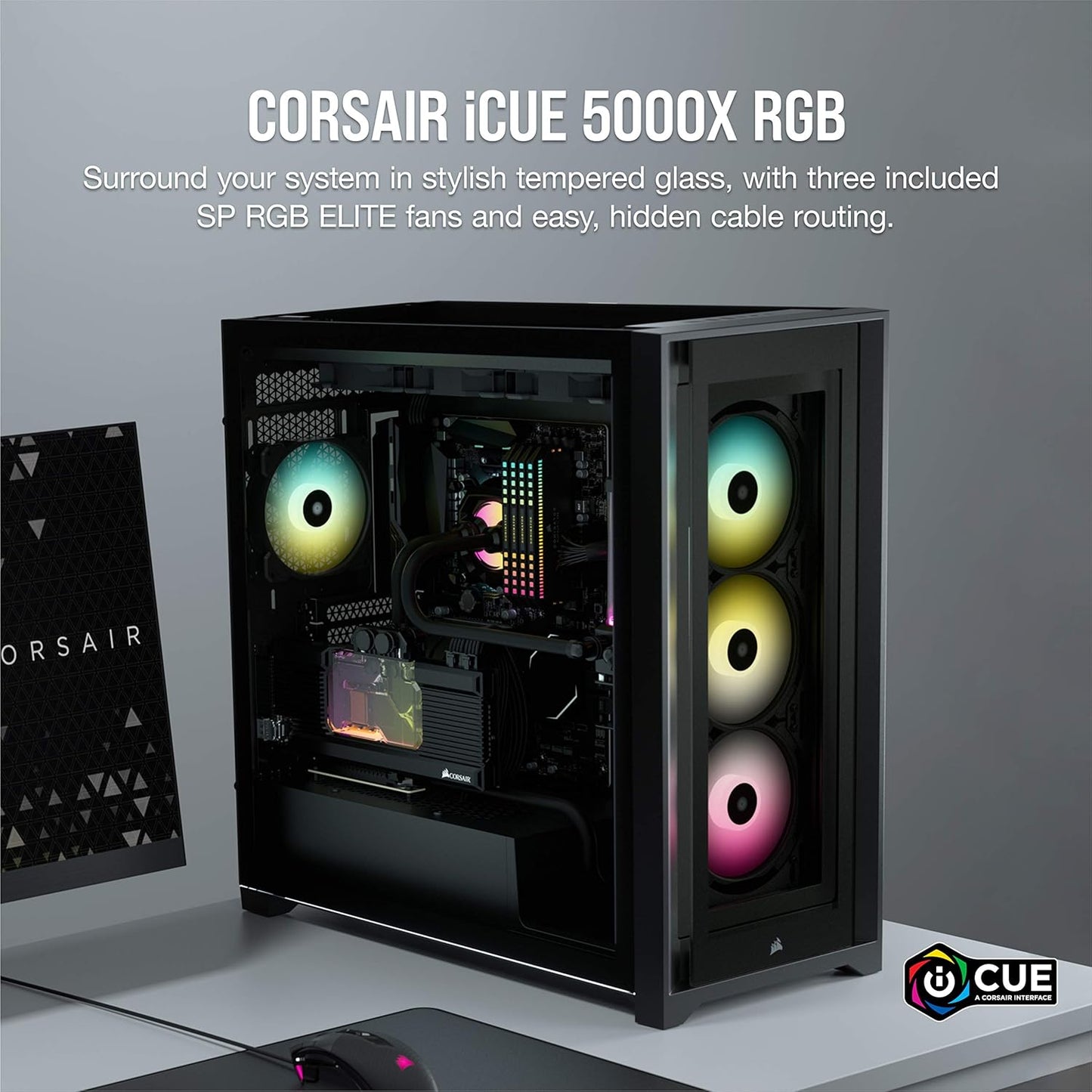 Corsair CC-9011212-WW iCUE 5000X RGB Black Mid-Tower Case