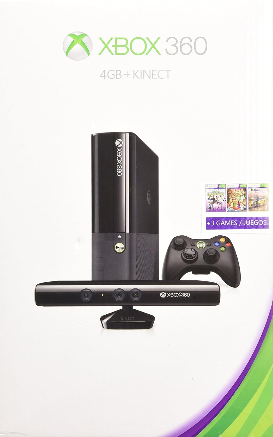 Microsoft xbox360-4gb-kinbun-3game 4GB Kinect Holiday Bundle