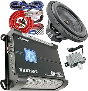 Gravity G5-12D4 12" 3000W Car Subwoofer Amplifier Kit