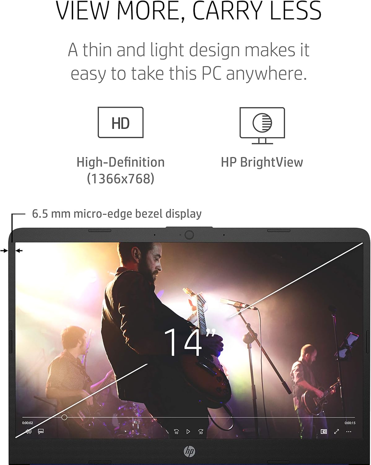 HP 14-fq0010nr 14" Laptop AMD 3020e 4GB 64GB eMMC