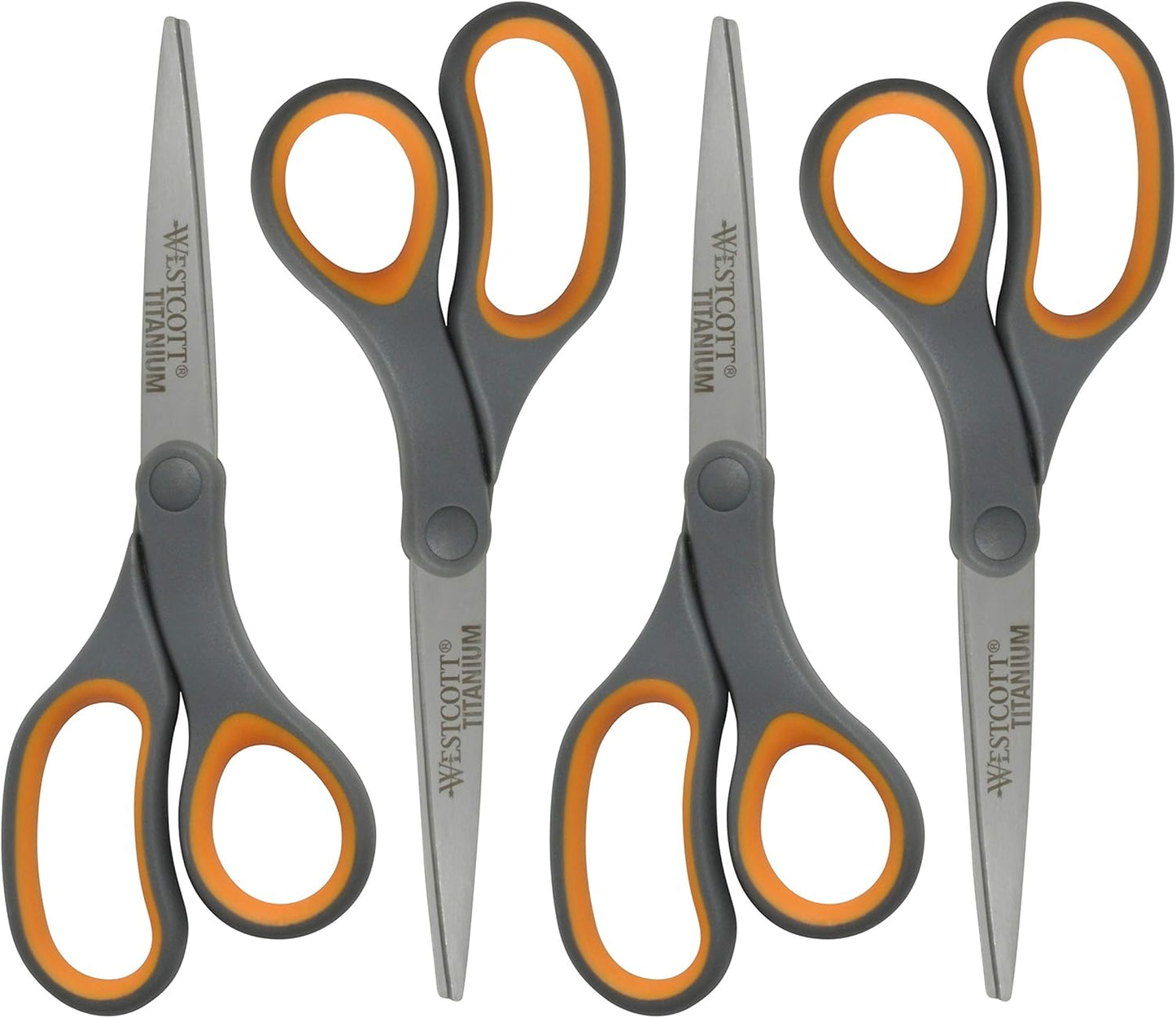 Westcott 17784 Titanium Bonded 8-Inch Scissors 4-Pack