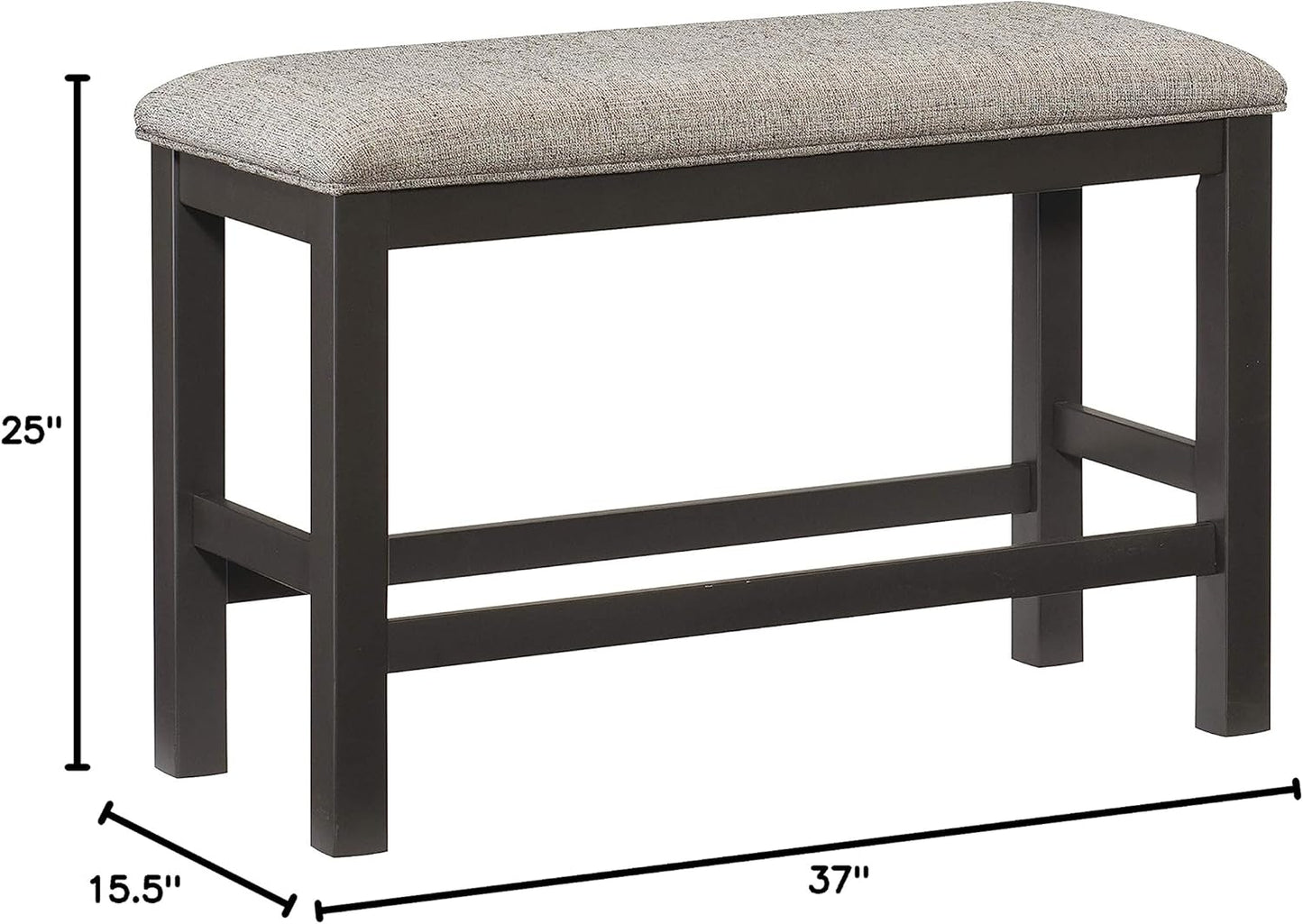 Lexicon Mabury Counter Height Gunmetal Gray Dining Bench