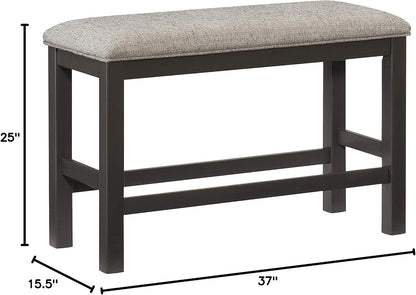 Lexicon Mabury Counter Height Gunmetal Gray Dining Bench
