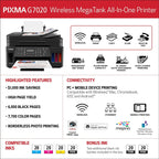 Canon G7020 Wireless MegaTank All-in-One Printer with Alexa
