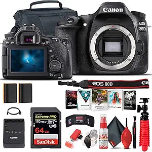 Canon 1263C004 EOS 80D DSLR Camera Body Bundle (Renewed)