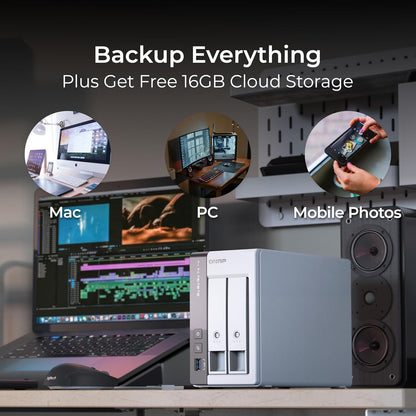 QNAP TS-216G-US 2-Bay 2.5GbE NAS 8TB WD Red Bundle