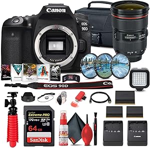 Canon 3616C002 - EOS 90D DSLR Camera + 24-70mm Lens Bundle Renewed