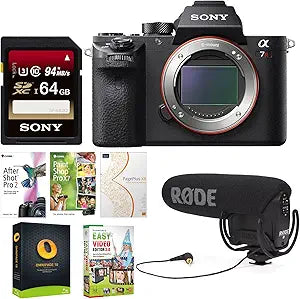 Sony ILCE7RM2B Alpha a7RII Camera - Body, Mic, & SD Card Bundle