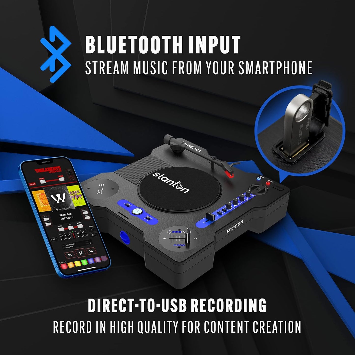 Stanton STX Portable Scratch DJ Turntable Innofader