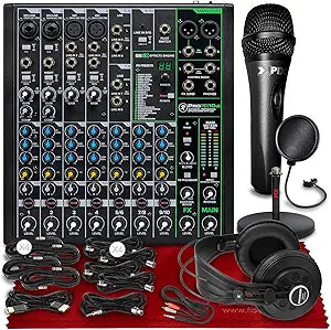 Mackie ProFX10v3 10-Channel Mixer Studio Headphones Bundle