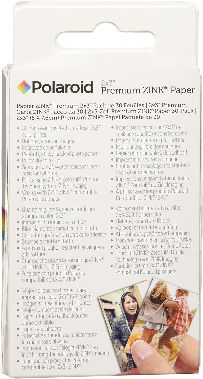 Polaroid POLZ2X330 2x3 Zink Photo Paper - 30 Pack