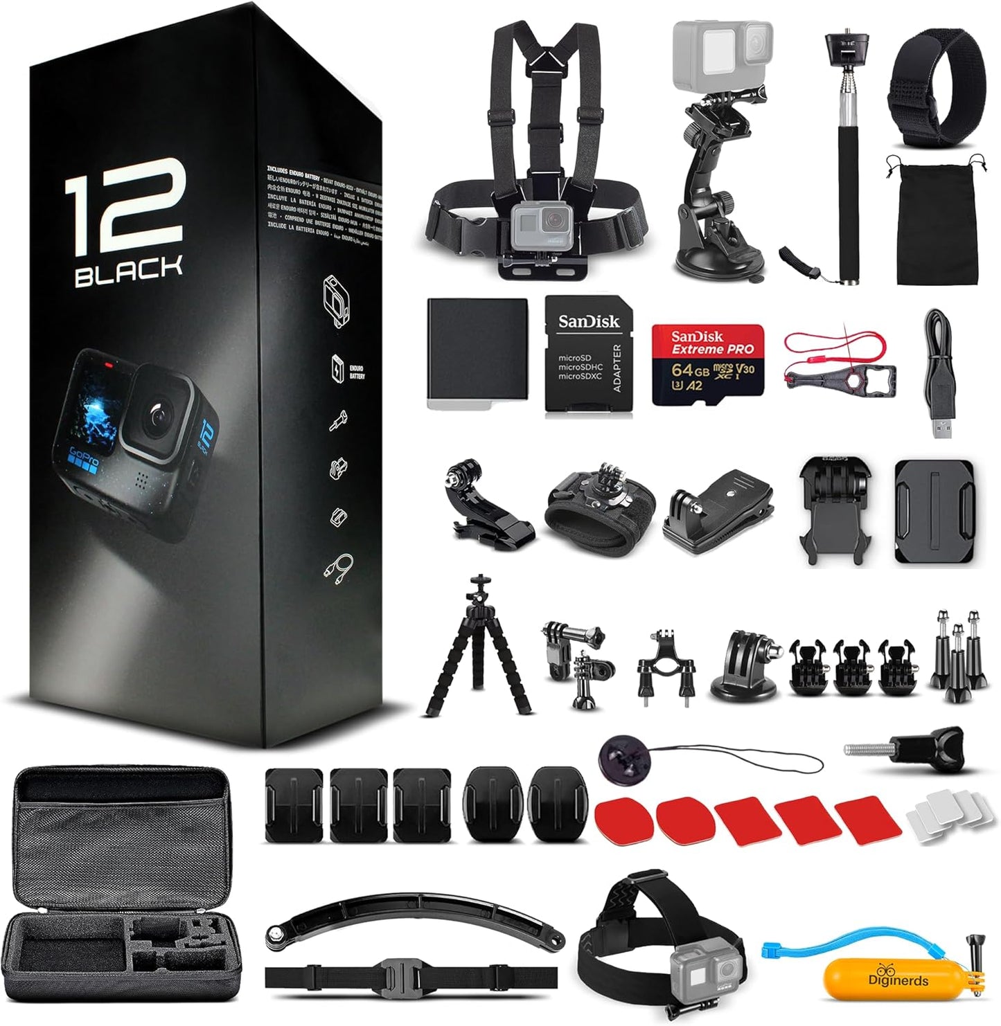 GoPro CHDSB-121-XX HERO12 Black Action Camera Bundle