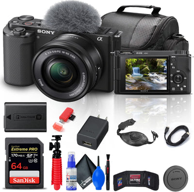 Sony ILCZV-E10L/B ZV-E10 Mirrorless Camera 16-50mm Lens Kit Renewed