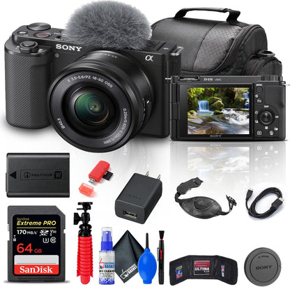 Sony ILCZV-E10L/B ZV-E10 Mirrorless Camera 16-50mm Lens Kit Renewed
