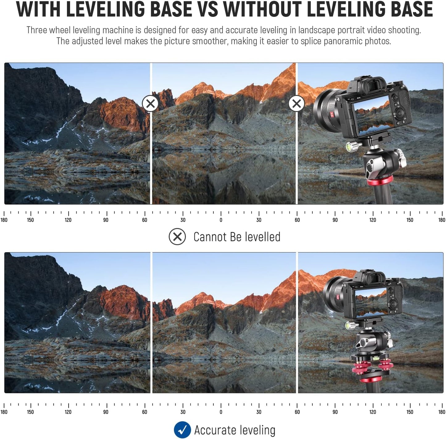 NEEWER LP64 Tripod Head Leveling Base Camera Leveler