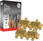 GE 55288 Digital 2-Way Coaxial Cable Splitter 4-Pack