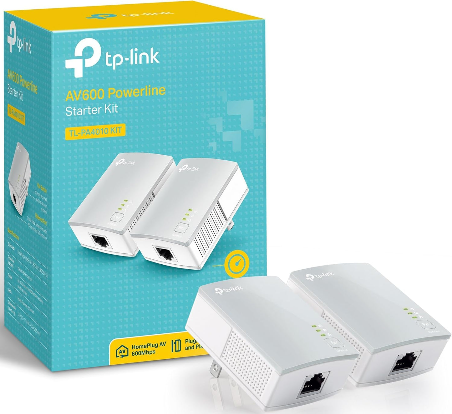 TP-Link TL-PA4010KIT AV600 Powerline Adapter (Renewed)