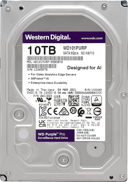 Western Digital WD101PURP 10TB Purple Pro Surveillance HDD
