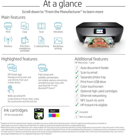 HP K7G93A Envy Photo 7155 Wireless Printer (Renewed)