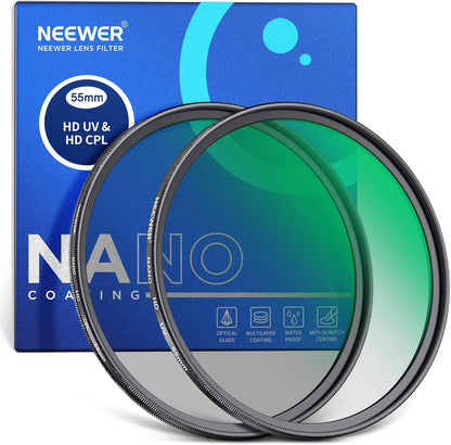 Neewer 55mm CPL UV Filter Kit HD Optical Glass