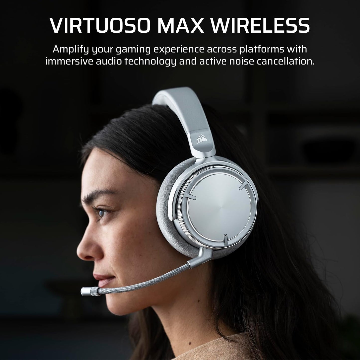 Corsair Virtuoso MAX Silver Wireless Dolby Atmos Gaming Headset