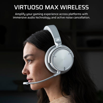 Corsair Virtuoso MAX Silver Wireless Dolby Atmos Gaming Headset
