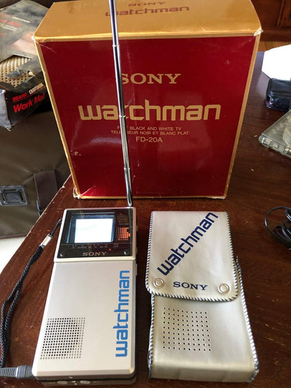Sony Watchman FD-20A Portable B/W Television Vintage