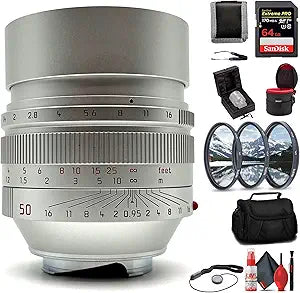 Leica 50mm f/0.95 Noctilux-M Lens Silver Kit