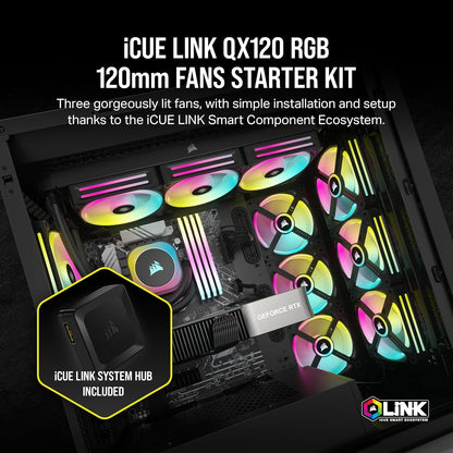 Corsair CO-9051002-WW iCUE LINK QX120 RGB Fan Kit