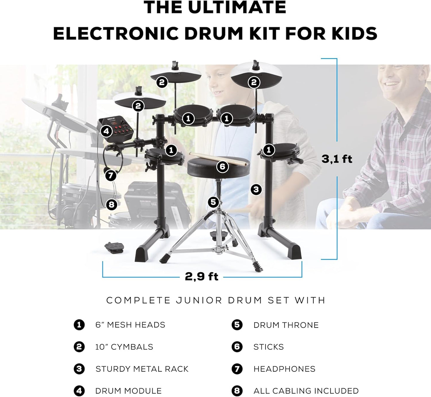 Alesis Debut Kit Kids Electronic Drum Set Mesh Pads