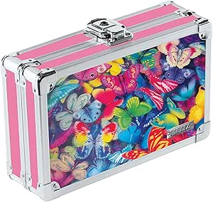 Vaultz VZ03945 Small Lock Box Pink Butterflies Key Lock — main product image