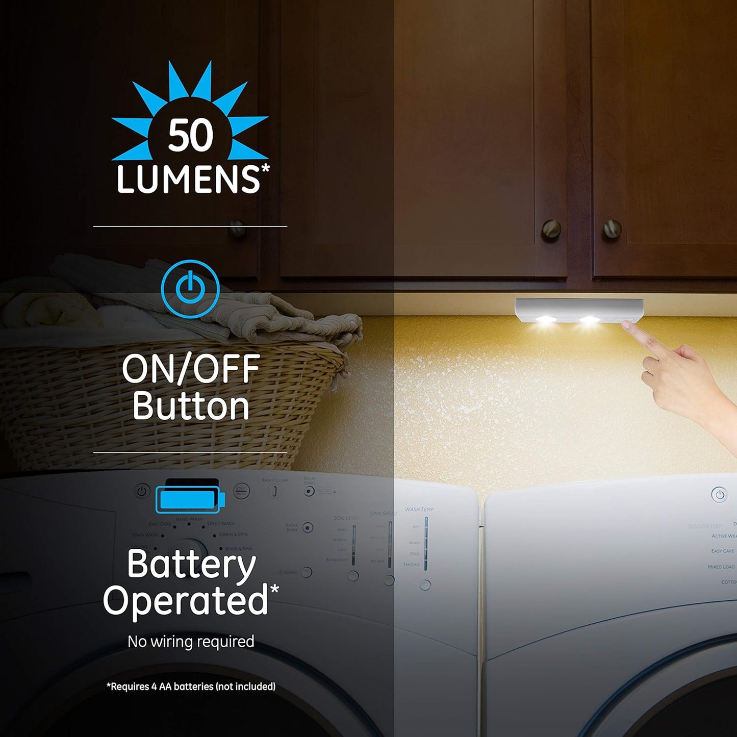 GE 38556 6-Inch LED Under Cabinet Light Battery Operated