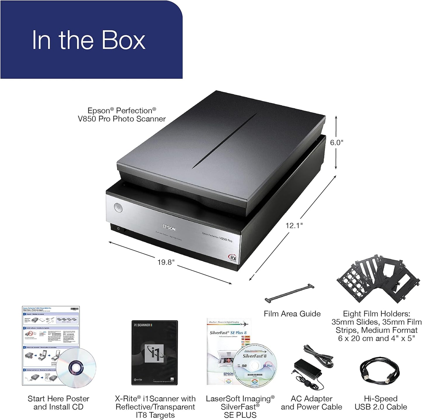 Epson B11B224201 Perfection V850 Pro Photo Film Scanner