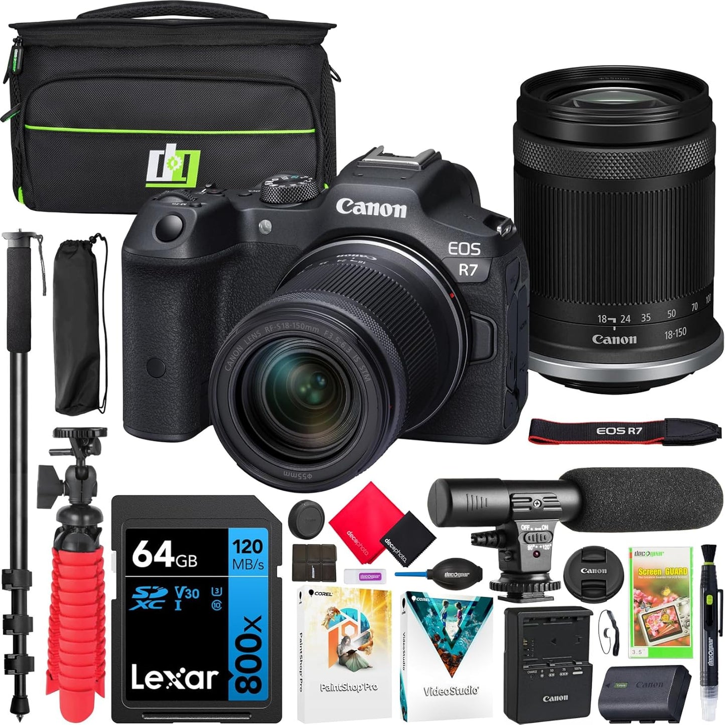 Canon E4CNEOSR718150 EOS R7 Camera 18-150mm Lens Bundle