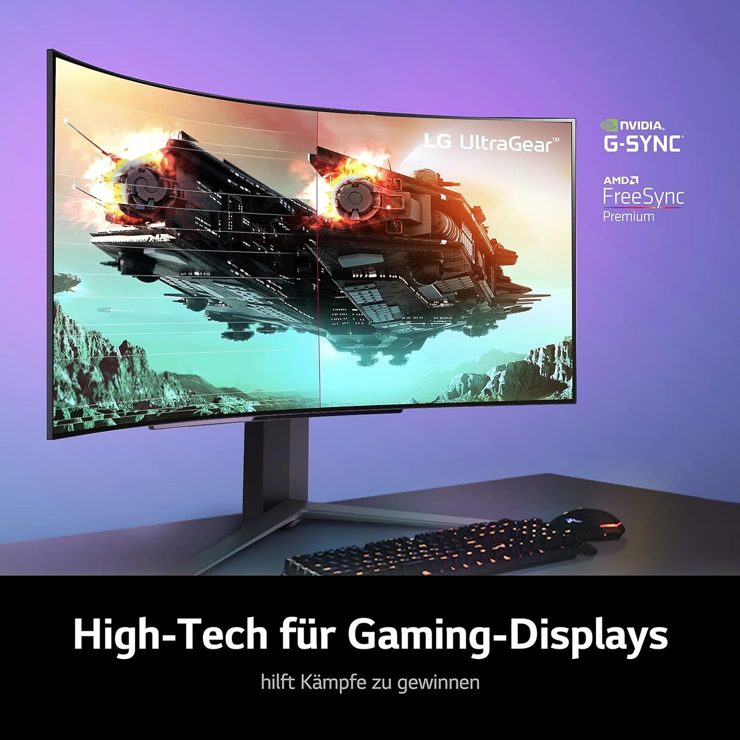 LG 45GR95QE-B.AEU 45" UltraGear 240Hz Curved OLED Gaming Monitor