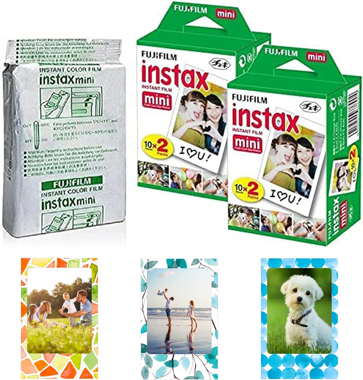 Fujifilm Instax Mini Instant Film 50 Sheets + Magnet Frames