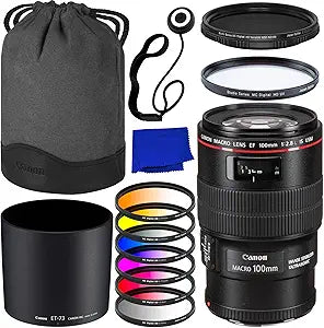 Canon CN100F28LISUSMGSB1 EF 100mm f/2.8L Macro Lens Bundle