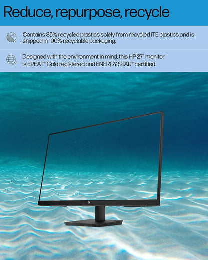 HP 27h 27" Full HD IPS Monitor - Black
